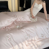 Soft Egyptian Cotton Rose Sweetheart Embroidered Bedding Set | Yedwo